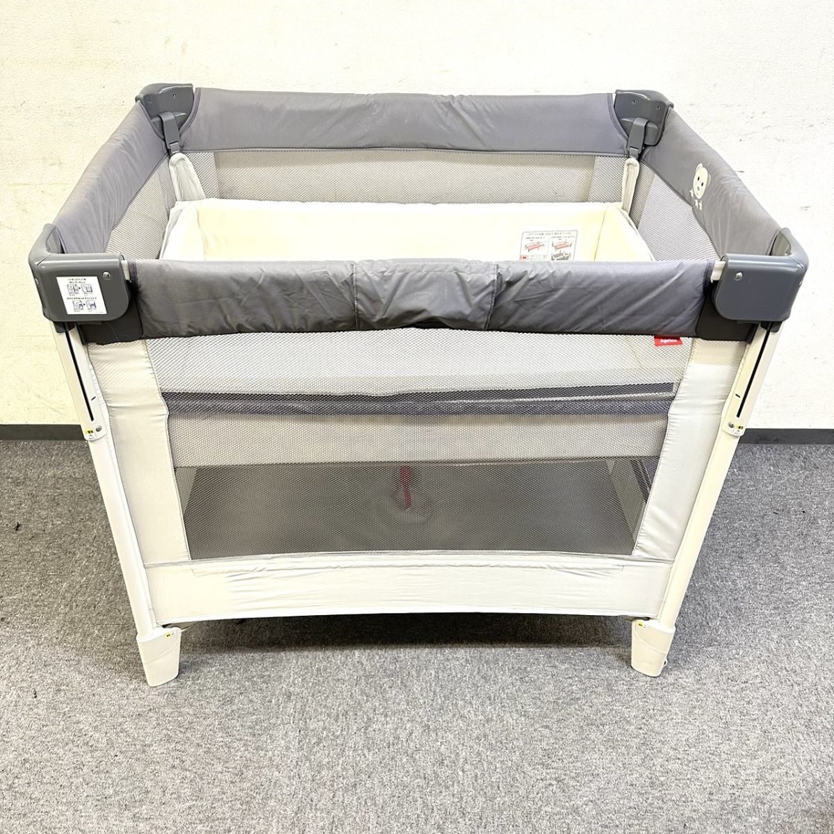 X602-I43-2296 Aprica アップリカ ベビーベッド ココネルエアー 折り畳み式 新生児 24ヶ月 乳幼児1人用ベッド ベビー家具 説明書付き_画像2