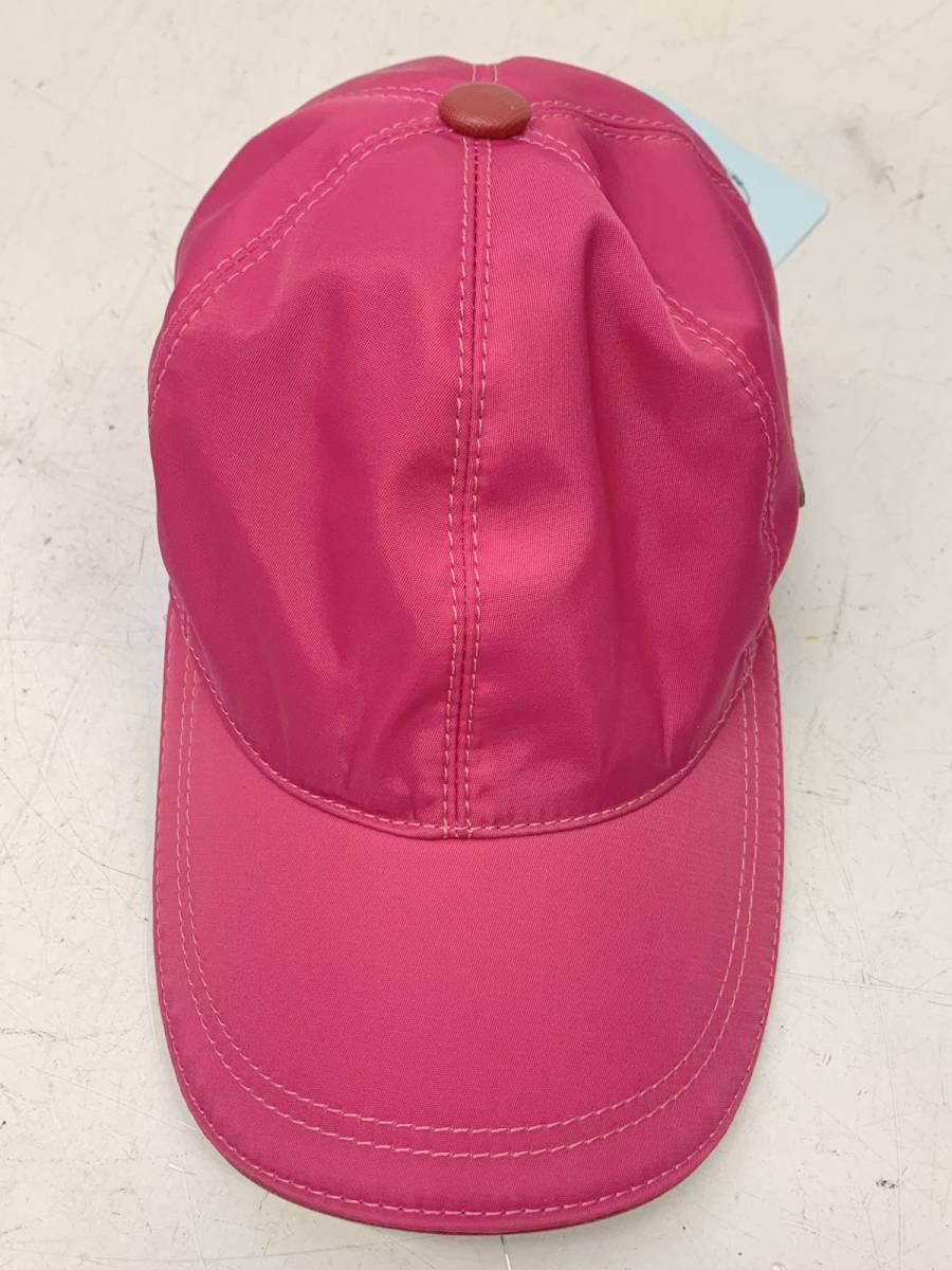 X412-H7-2608 PRADA プラダ キャップ 帽子 ピンク Mサイズ 頭囲約53cm ロゴ ⑥_画像2