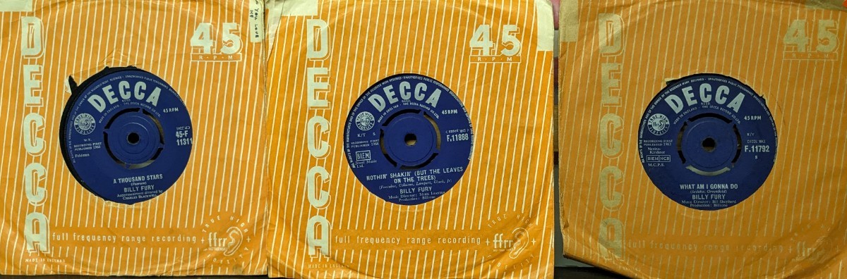  ☆BILLY FURY UK盤 DECCA 7INCH 3枚セット_画像1