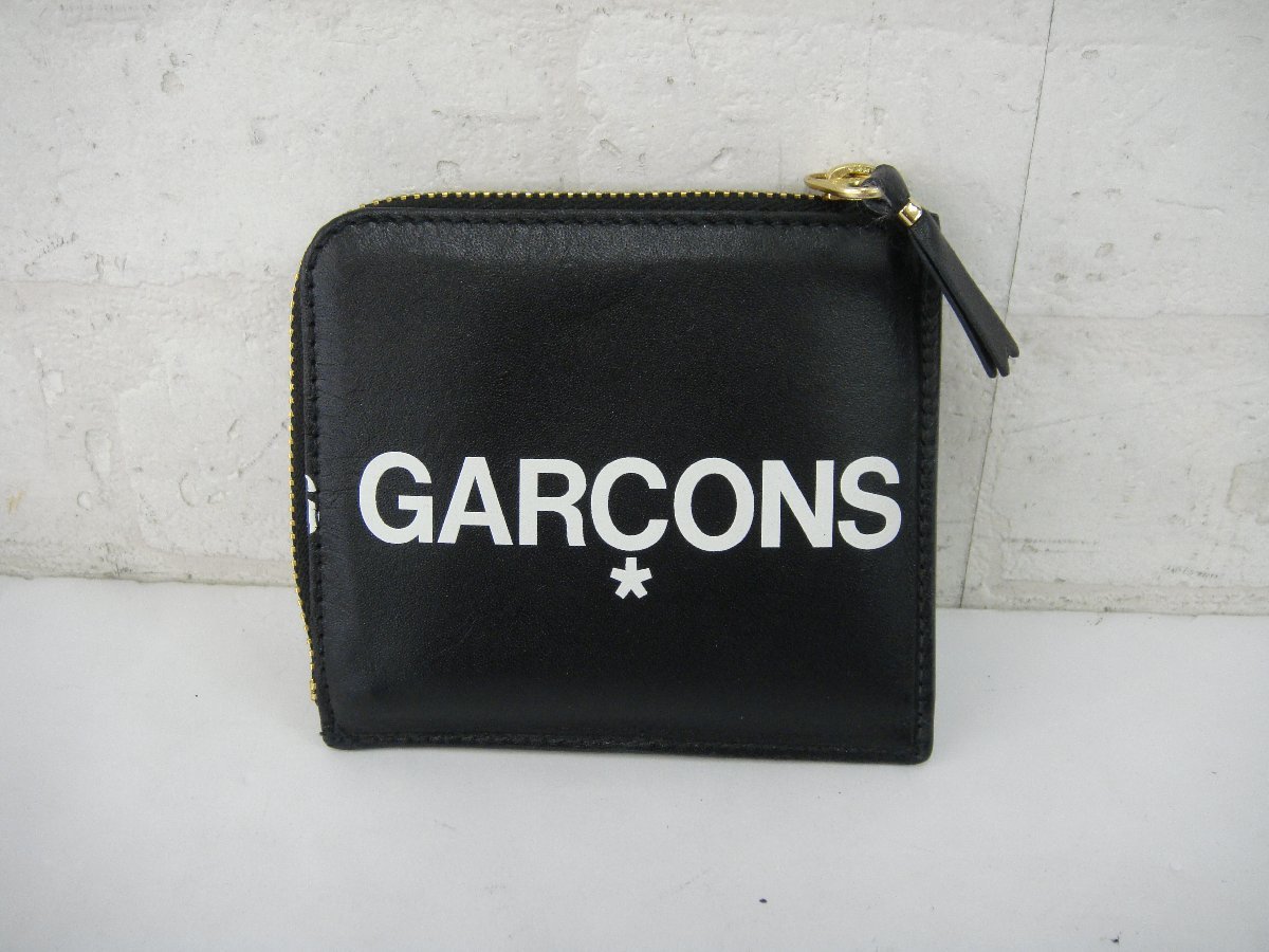 B127T【本物保証】 COMME des GARCONS コムデギャルソン SA3100HL HUGE LOGO ヒュージロゴ ウォレット L字ファスナー コインケース_画像2