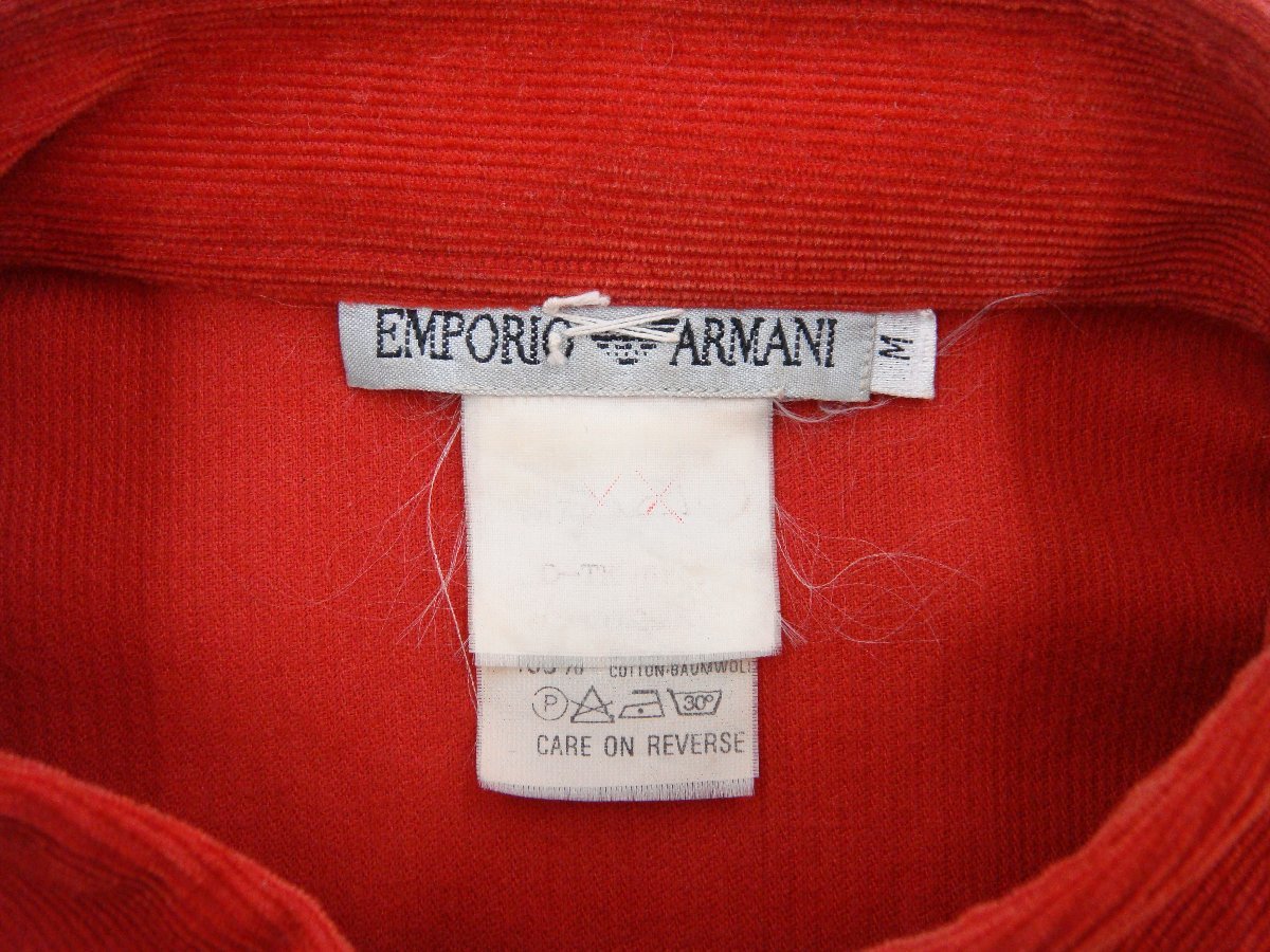 1円～ EMPORIO ARMANI エンポリオアルマーニ メンズ 長袖シャツ コーデュロイ Mサイズ コットン100％_画像4