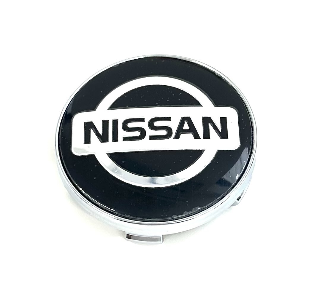 ニッサン ホイール センター キャップ ハブ カバー 60mm バッジ ブラック 4個セット 縁クローム ニスモ NISSAN_画像3