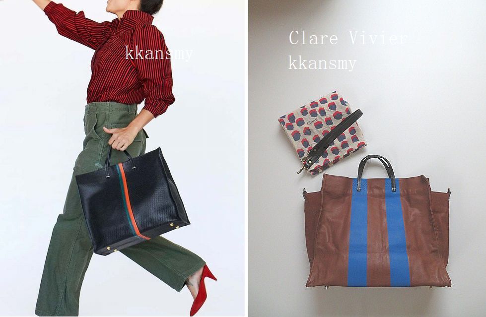 Clare V. クレアヴィヴィエ*Simple Tote 2WAYレザートートバッグ_左はお色違いです。