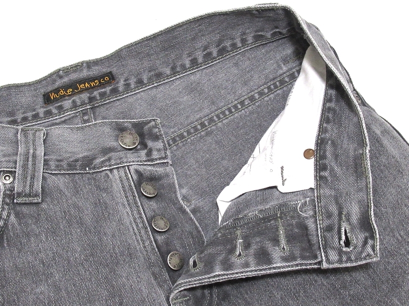 イタリア製 美品 Nudie Jeans ヌーディージーンズ GRIM TIM GREY PHANTOM スリムストレート デニムパンツ ジーンズ グレー W31 メンズ_画像5