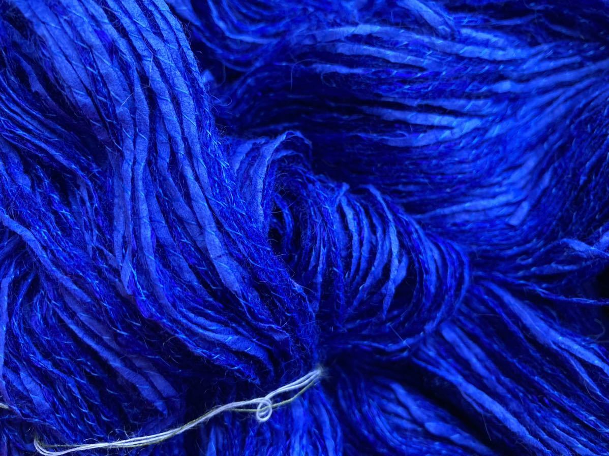 sozai 毛糸いろいろまとめ売りC-34（カセ　赤レッド　青ブルー　緑グリーンモヘア　クリーム_画像3