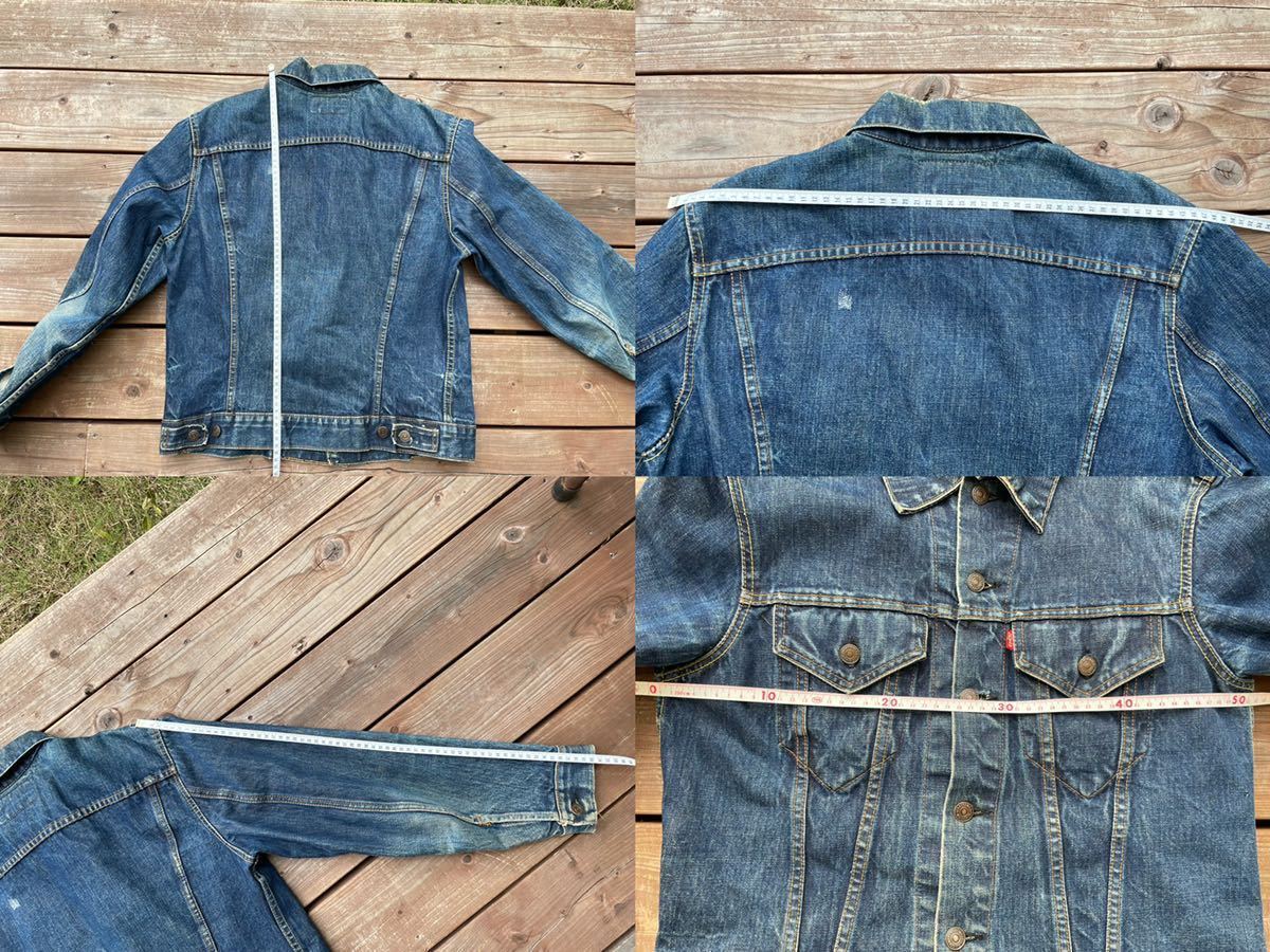 BIGE LEVIS 70505 ビッグE サード リーバイス デニム USA 60s 70s 40-42 トラッカー ケアタグ_計測箇所