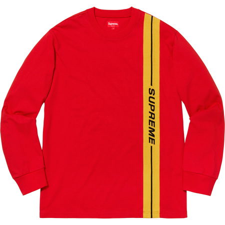 極美 18AW Supreme Vertical Logo Stripe L/S Top Sサイズ バーティカル ロゴ ストライプ 長袖 Tシャツ Red レッド_参考写真