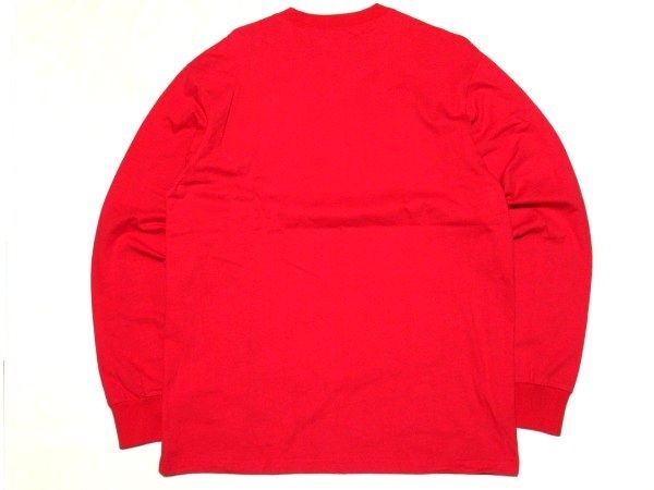 極美 18AW Supreme Vertical Logo Stripe L/S Top Sサイズ バーティカル ロゴ ストライプ 長袖 Tシャツ Red レッド_画像3