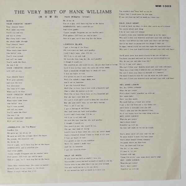 39240 Hank Williams / The Very Best of Hank Williams vol. 1_画像2