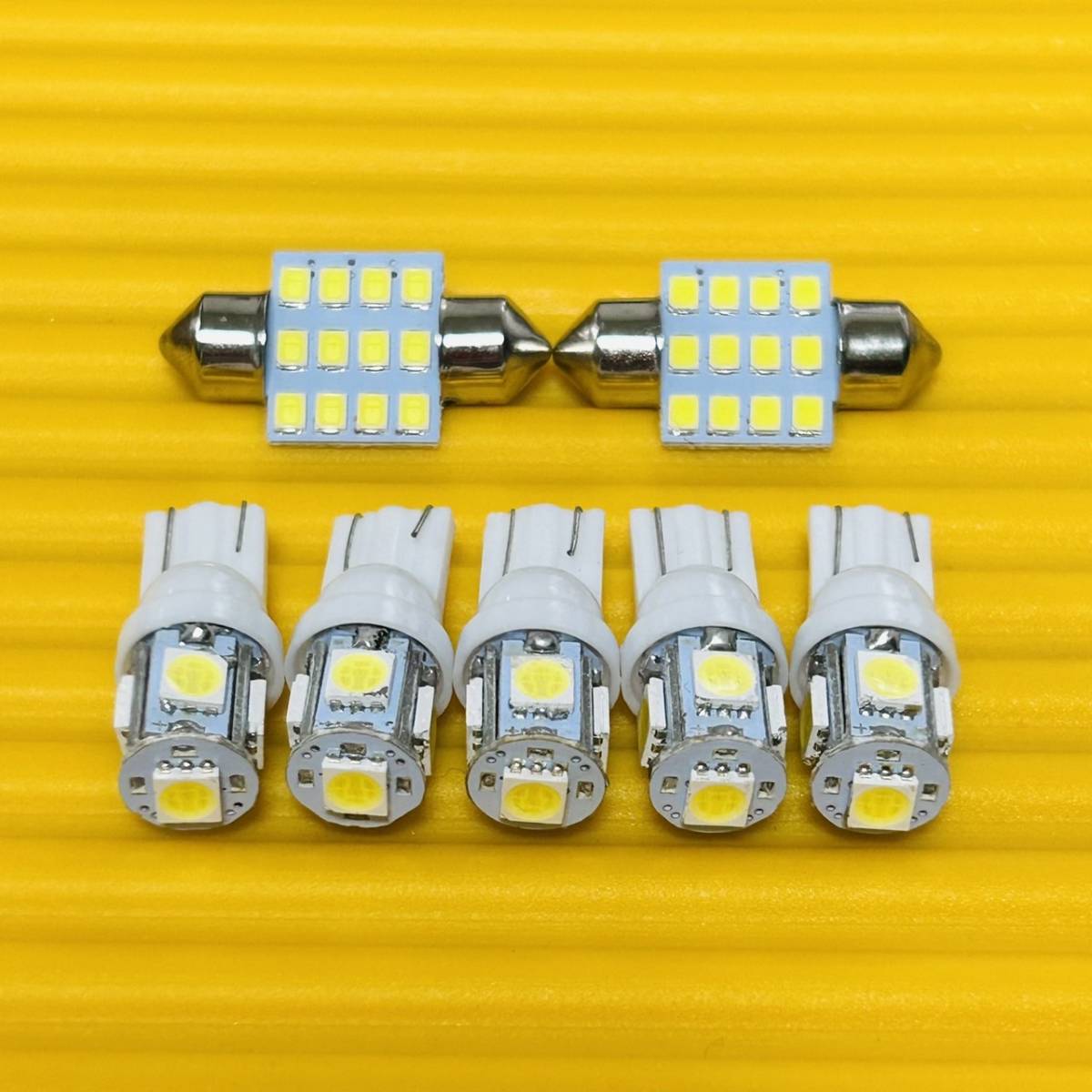 車検対応◇タント カスタム L375S/L375/L385/L385S 爆光！ T10 LED ルームランプナンバー灯 7個セット ホワイト ダイハツ_画像1