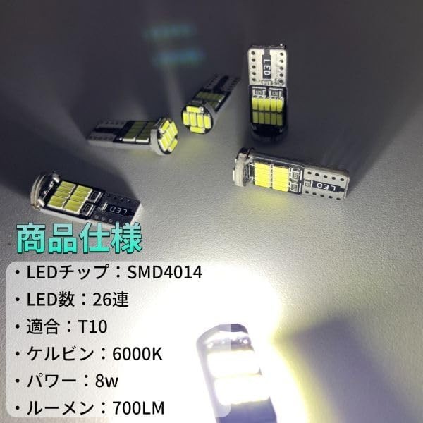 車検対応◇超爆光！MPV LY3P ルームランプ ナンバー灯 スモール 読書灯 T10 LED ホワイト 13個セット_画像4