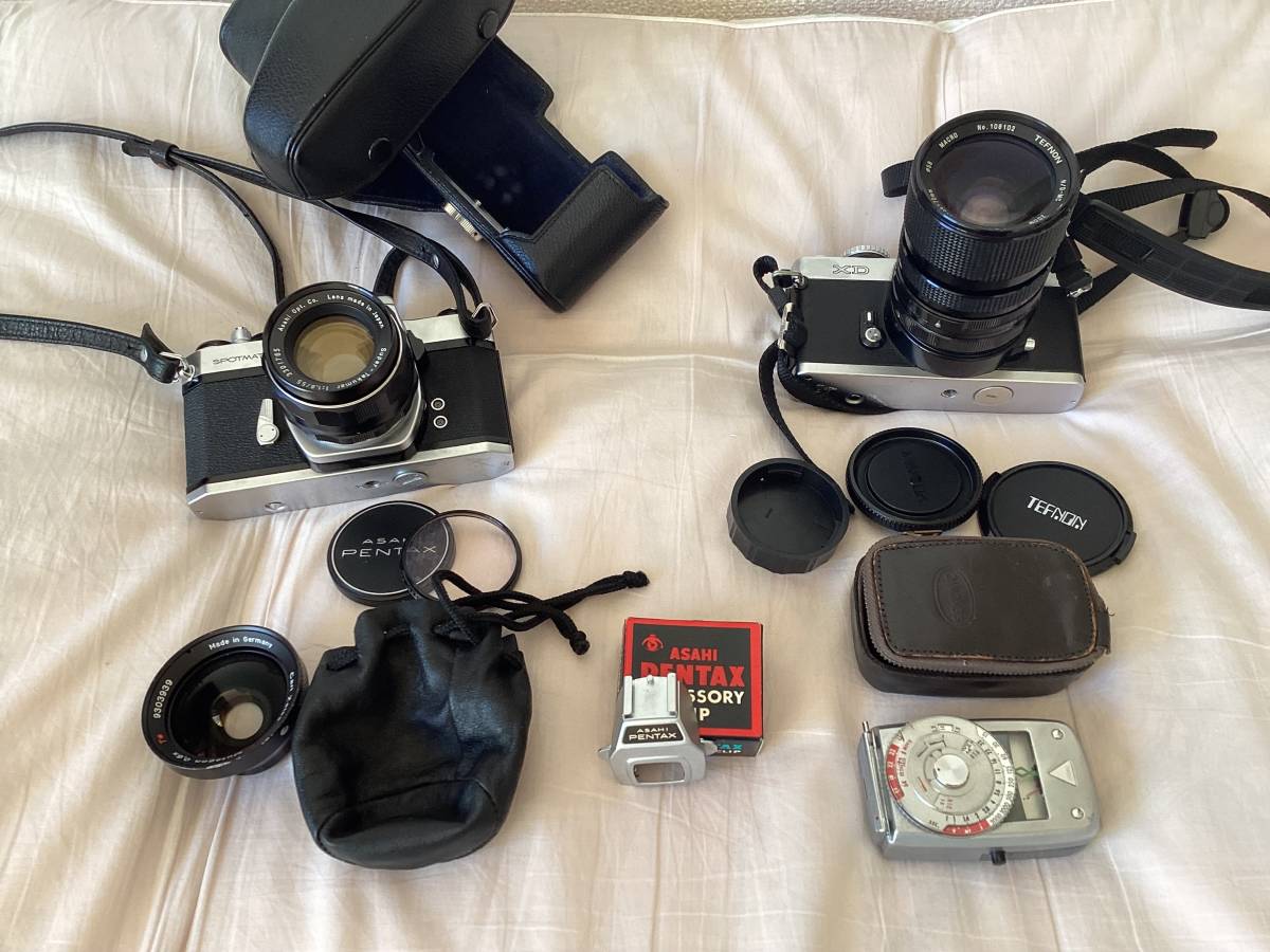 ジャンク　カメラ　PENTAX SPOTMATIC　SUPER-TAKUMAR、MINOLTA XD；レンズ　VCL-CZ0630 Carl Zeiss、その他部品_画像1
