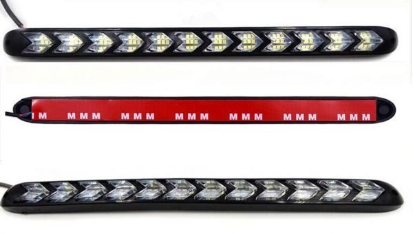 送料無料 LEDデイライト 12V ブルー/アンバー 防水 LED シーケンシャル 流れる ウインカー DD123_画像8