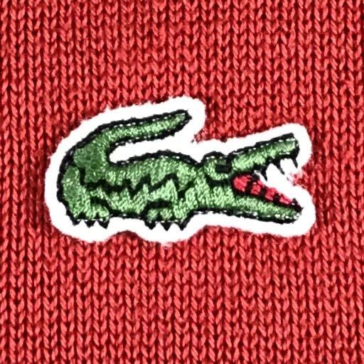 LACOSTE ラコステ 長袖ニット セーター 4 レッド Vネック ワニ_画像5