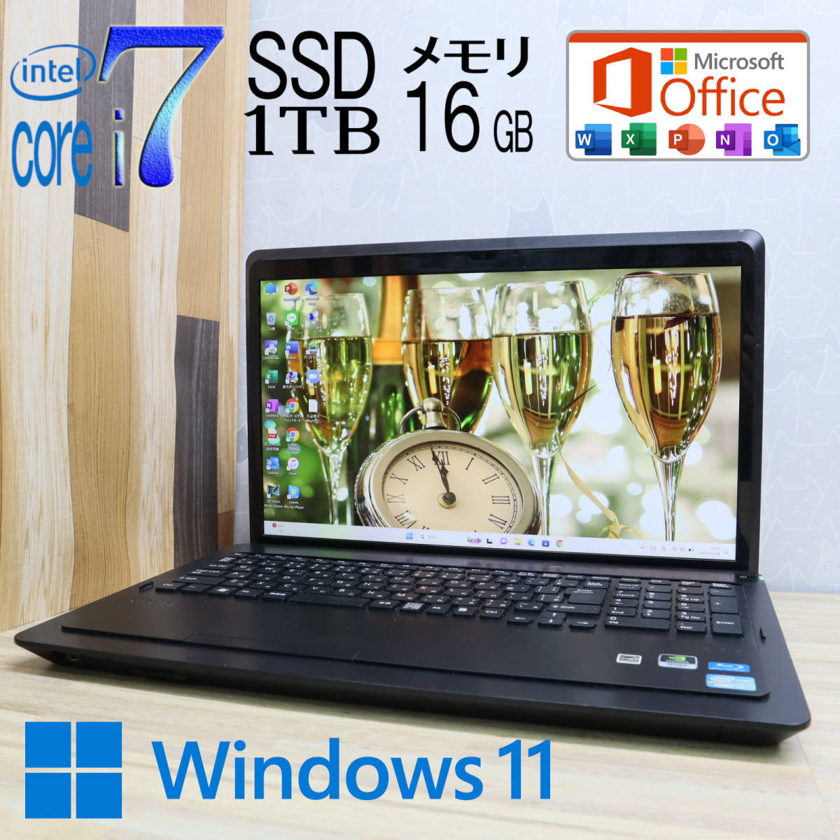 なんと！新品SSD1TB メモリ16GB★中古PC 最上級4コアi7！★VPCF248FJ Core i7-2670QM グラボ Webカメラ Win11 MS Office2019 H&B★P61206_画像1