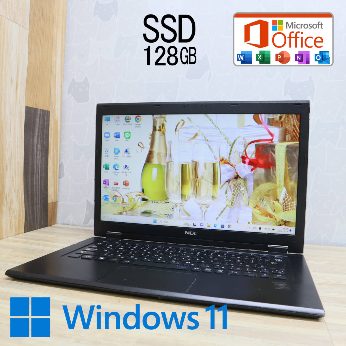 ★中古PC 高性能5世代i5！M.2 SSD128GB★VK22T Core i5-5200U Win11 Microsoft Office 2019 Home&Business 中古品 ノートPC★P61869_画像1