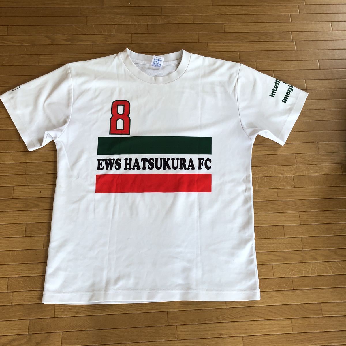 アンブロ　メンズピステ　Ｏサイズ　背番号8 静岡学園カラー　濃緑×黄色　半袖プラティクスＴシャツ　フットサル　ウォーマアウトドア防寒_画像3