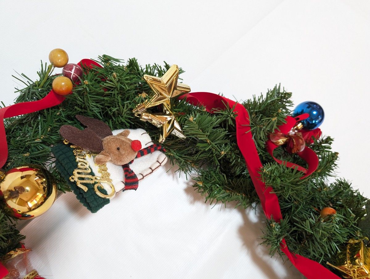 【265cm】クリスマス ガーランド  デコレーション 装飾 クリスマスリース 玄関 壁装飾 お店 パーティ