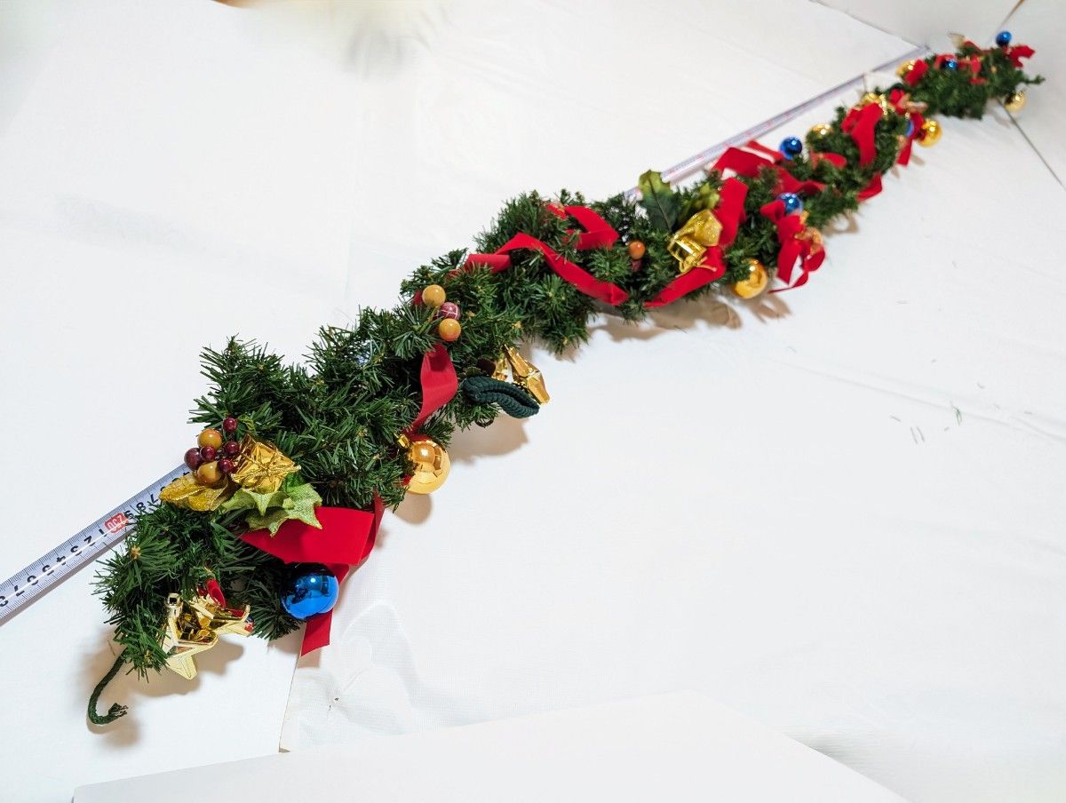 【265cm】クリスマス ガーランド  デコレーション 装飾 クリスマスリース 玄関 壁装飾 お店 パーティ
