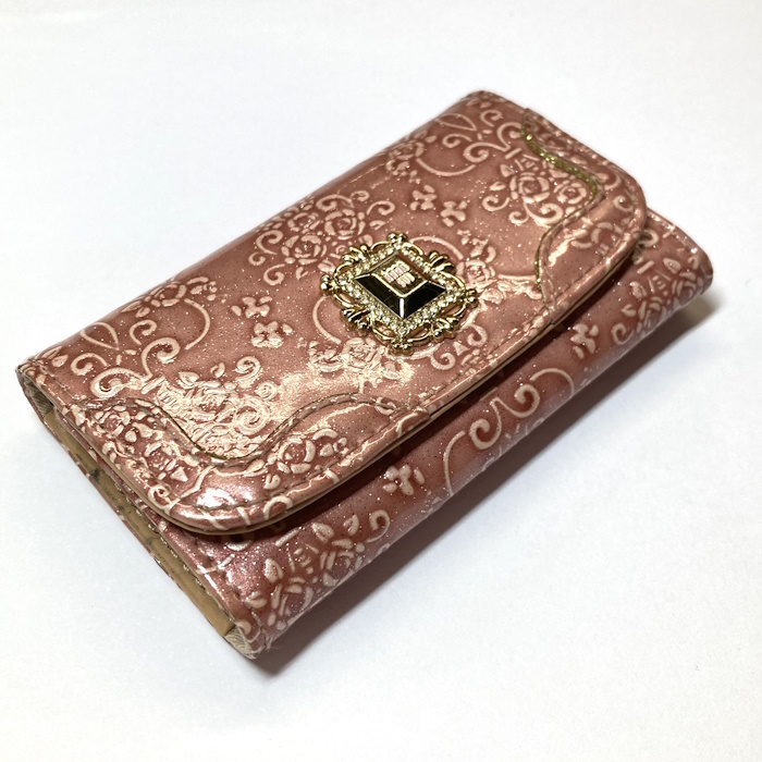 ANNA SUI 4連キーケース ルーミー パテントレザー ピンク [jgg]_画像1