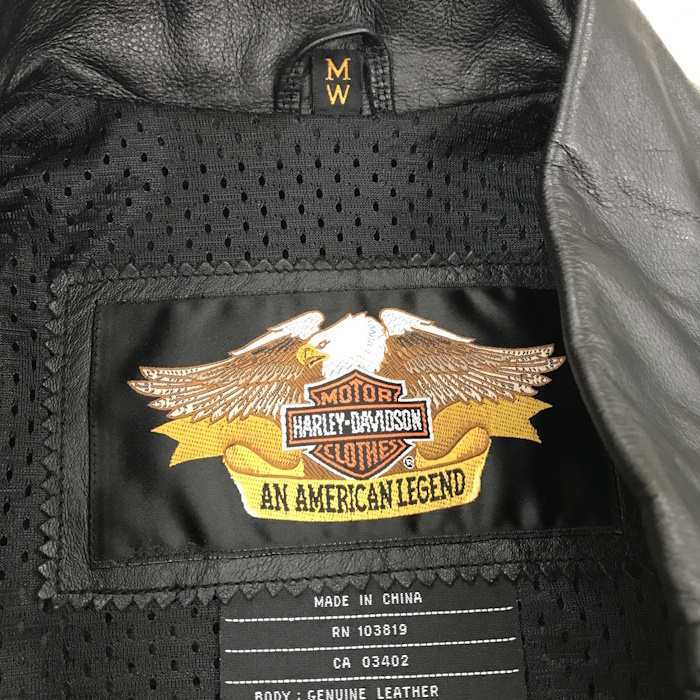 美品 Harley-Davidson ライダースジャケット レザー ブラック Mサイズ [jgg]_画像5