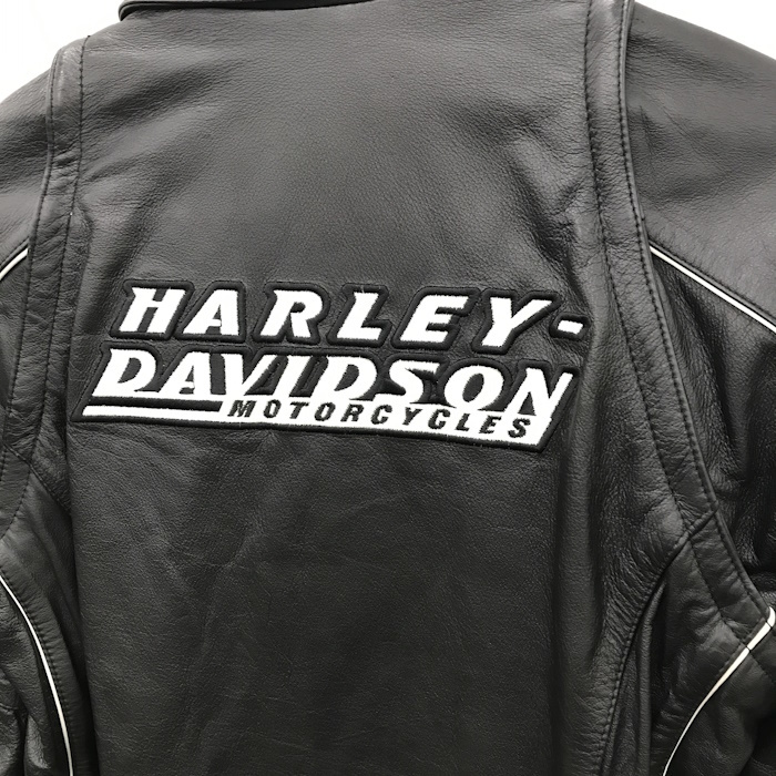 美品 Harley-Davidson ライダースジャケット レザー ブラック Mサイズ [jgg]_画像4