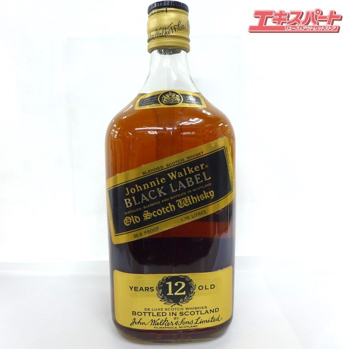 未開栓 JohnnieWalker ジョニーウォーカー12年 ブラックラベル 黒金キャップ 1750ml 86.8プルーフ 公田店_画像2