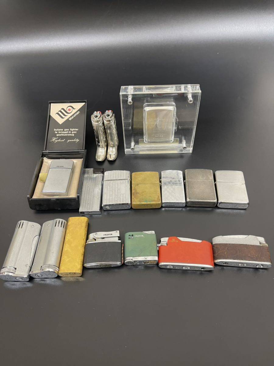 ZIPPO/ Maruman/Cartier/Prince/Marlboro 他　ガスライター オイルライター 17点まとめ　ジャンク品_画像2