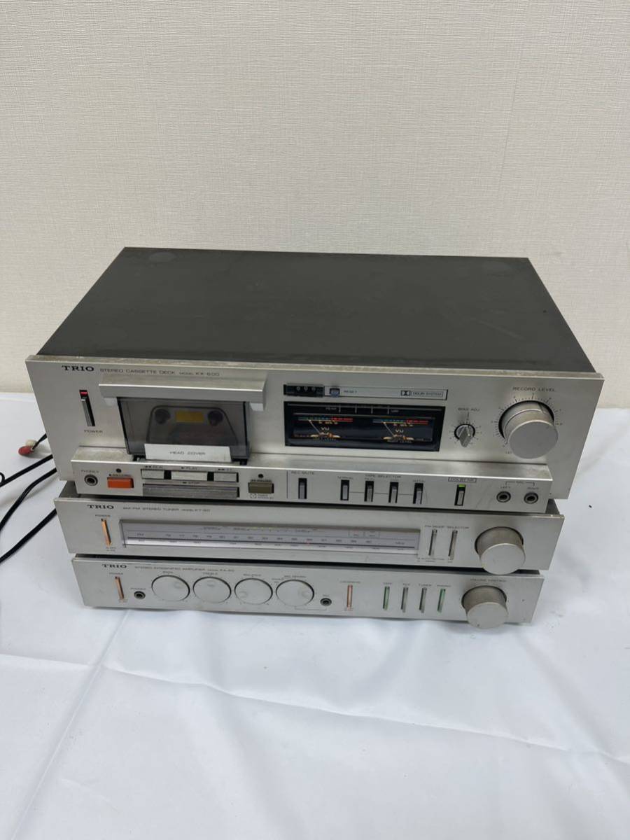 TRIO KX-600 KA-60 KT-60 オーディオ 3点セット 音響 トリオ 通電確認　ジャンク品_画像2