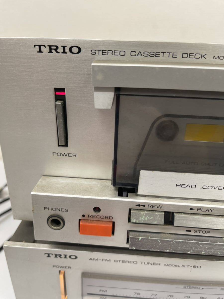 TRIO KX-600 KA-60 KT-60 オーディオ 3点セット 音響 トリオ 通電確認　ジャンク品_画像4