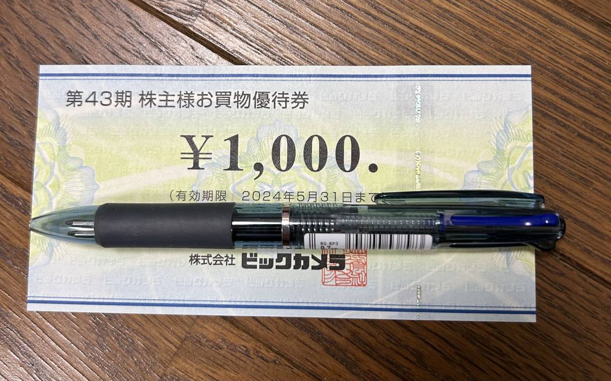 ビックカメラ株主優待券 お買物優待券★1000円分★8枚ございます。_画像1