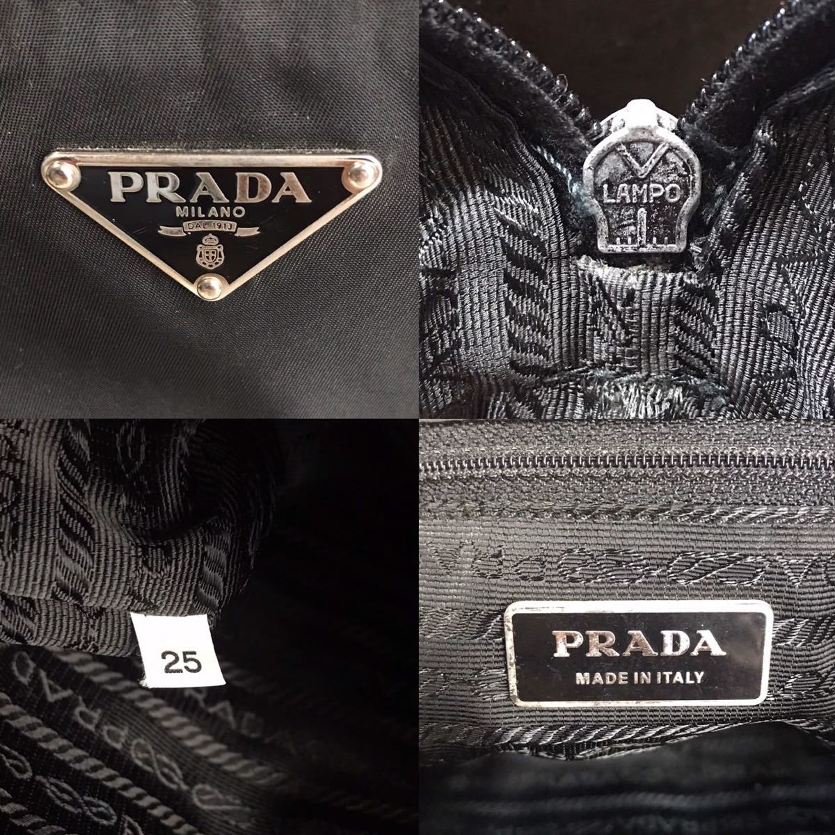 Z1011/14【1円〜】PRADA プラダ ショルダーバッグ メッセンジャー ナイロン ブラック 正規品_画像10