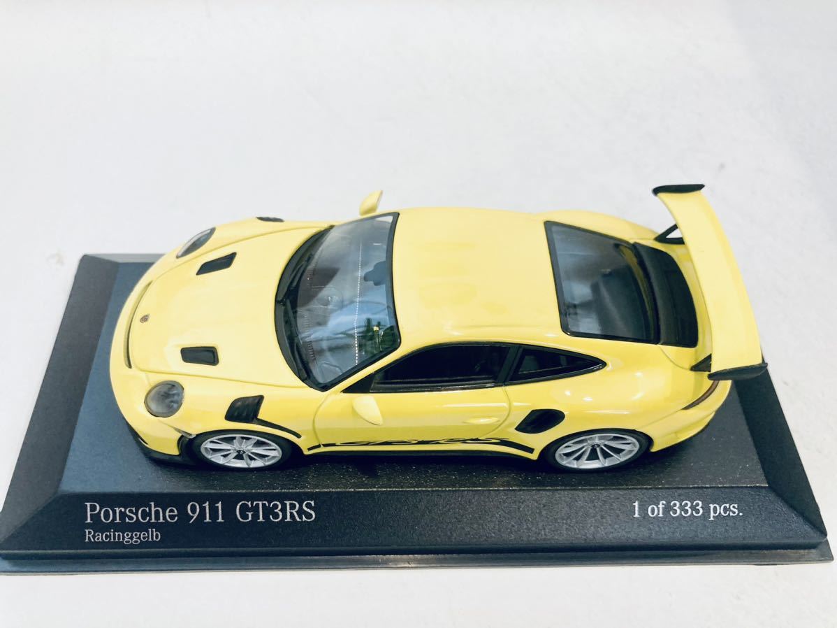 【送料無料】1/43 Minichamaps ポルシェ 911 GT3 RS (991.2) 2018 Yellow/Silver wheel_画像8