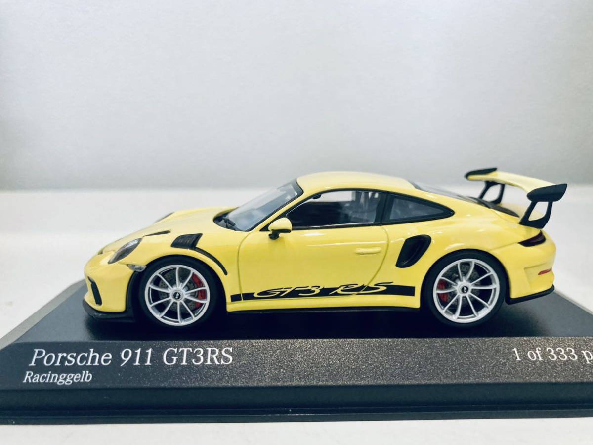 【送料無料】1/43 Minichamaps ポルシェ 911 GT3 RS (991.2) 2018 Yellow/Silver wheel_画像5