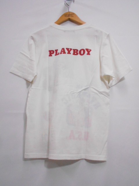 67 送60サ 1128%D07 HYSTERIC GLAMOUR × PLAYBOY コラボ 20SS 半袖ガールプリントTシャツ 12201CT01 日本製 サイズS 中古品_画像2