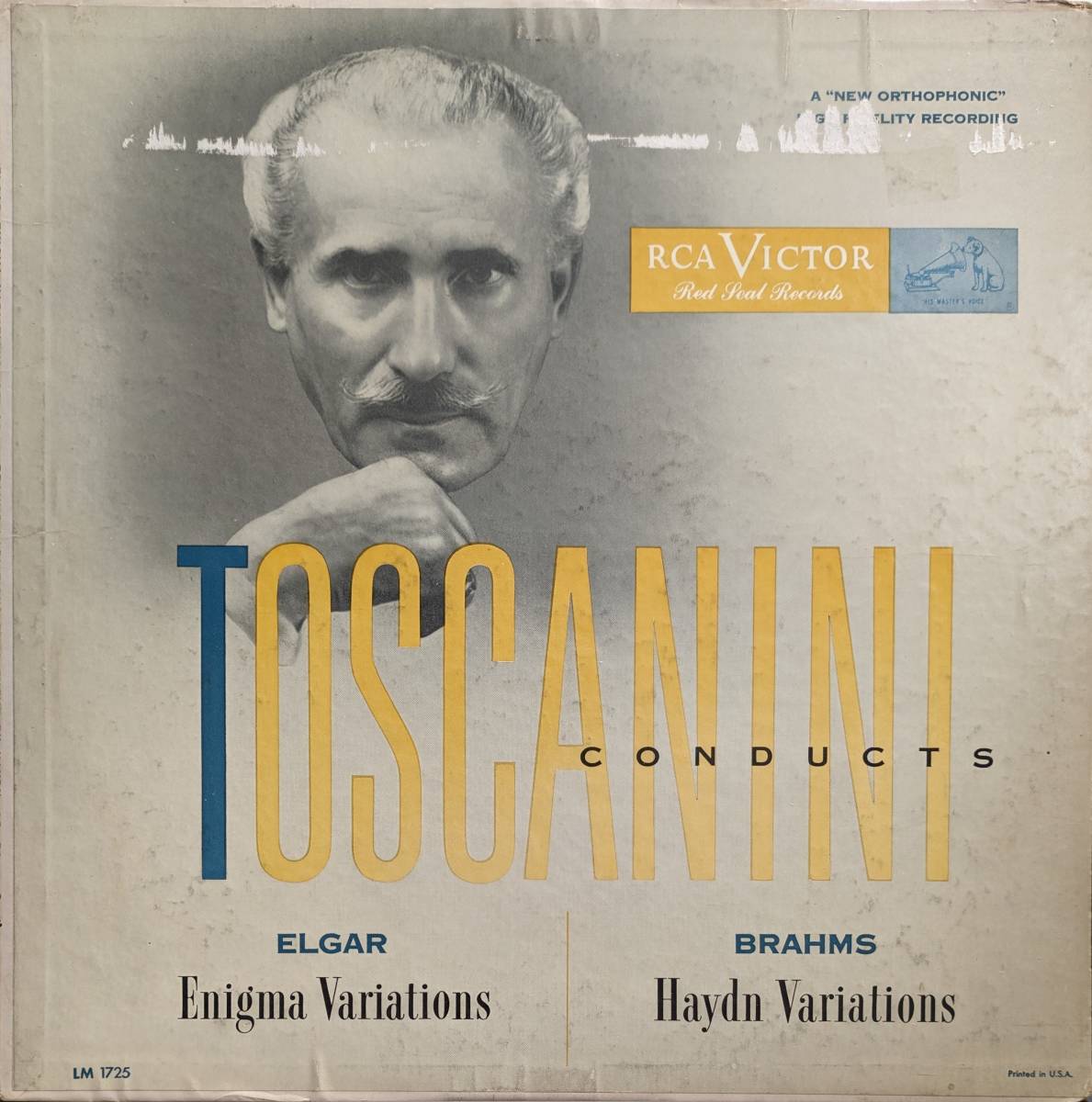 初期輸入LP盤 アルトゥーロ・トスカニーニ/NBC Sym　Elgar 「エニグマ（謎）変奏曲」& Brahms「Haydnの主題による変奏曲」_画像1