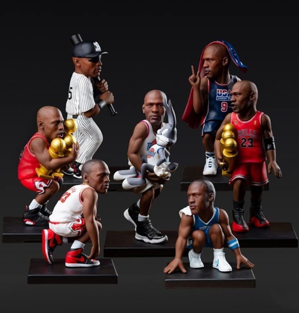 0 new goods Michael * Jordan approximately 10cm figure 7 body set NBA basketball Chicago *bruz basketball. god sama 