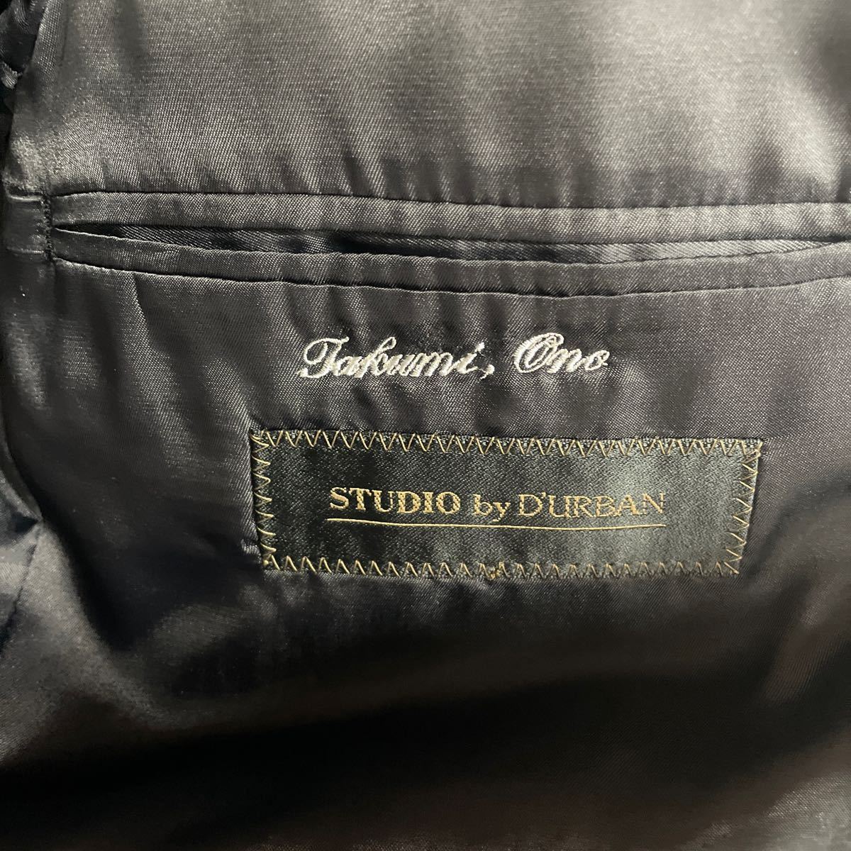 S11/【中古品】STUDIO by D'URBAN ストライプスーツ セットアップ ブラック パンツスーツ ストライプ_画像6