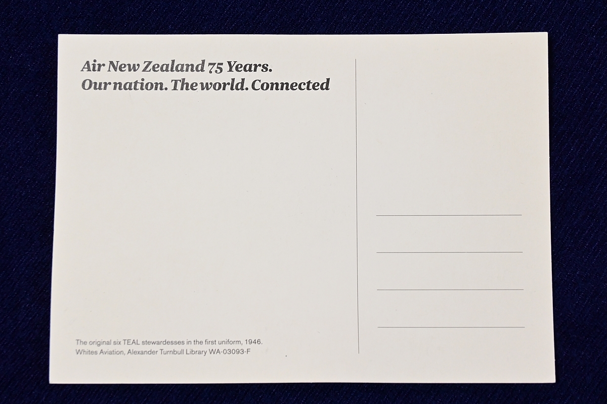 AIR NEW ZEALAND ニュージーランド航空 75周年記念 ポストカード 絵はがき 初代CA_画像3