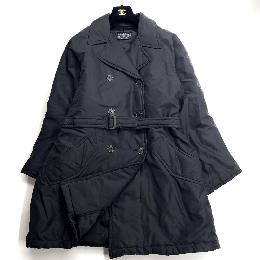 【高級】MAXMARA マックスマーラ　ダウン　シルク　コート　ジャケット　黒