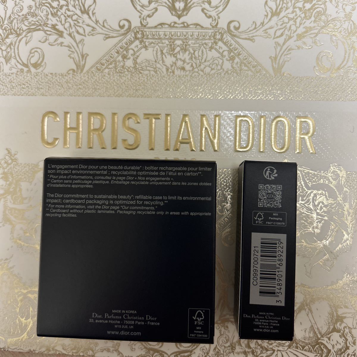 【新品未使用】 Dior ディオール 2023 ホリデー リップケース クッションケース チュイルリー 限定 ポーチ 巾着袋 2枚付 クリスマス コフレ_画像6