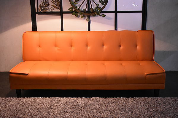 NW44-5U24-KC:[ prompt decision new goods region limitation free shipping ] stylish orange color reclining sofa - bed [ outlet 3P sofa 3 seater . bed 