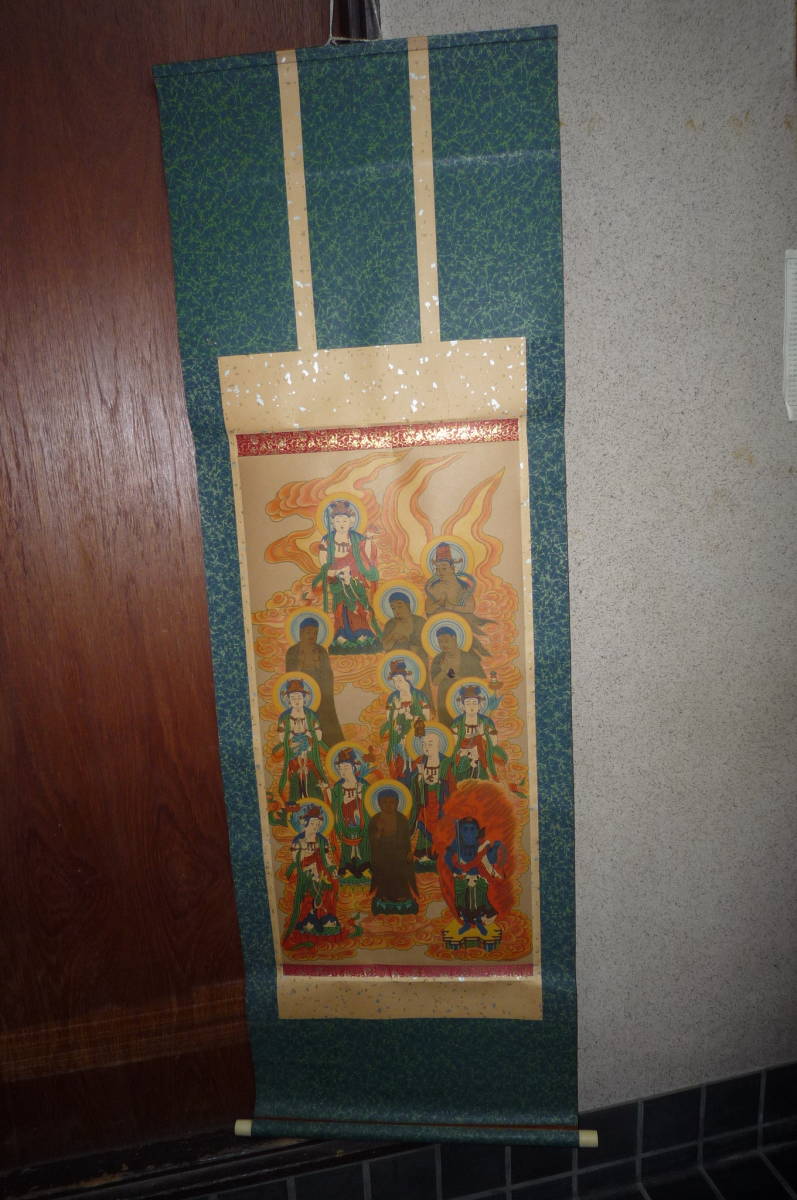  hanging scroll Buddhist image . Buddhism fine art judgment un- talent -ply . resin 