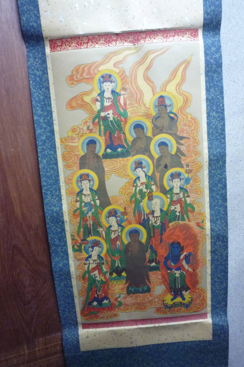 hanging scroll Buddhist image . Buddhism fine art judgment un- talent -ply . resin 