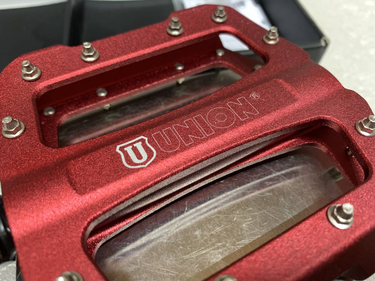 新品 UNION Union SP-1300 BMX フラットペダル レッド_画像8