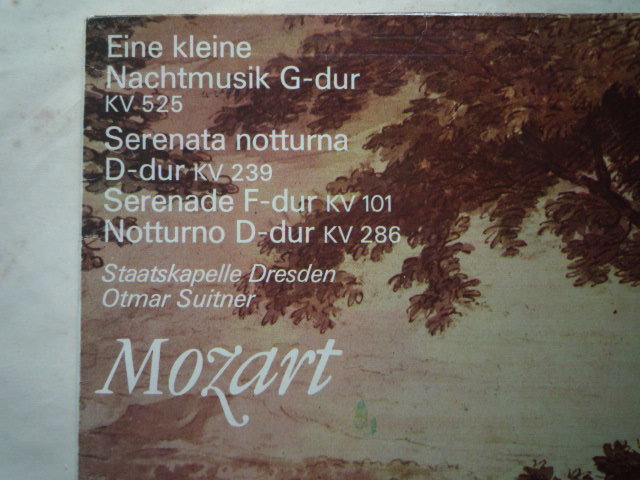 RU63 東独ETERNA盤LP モーツァルト/セレナードK.525、239、101、ノットルノK.286 スイトナー/SKD_画像2