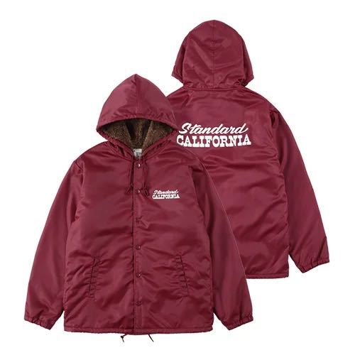 STANDARDCALIFORNIA/スタンダードカリフォルニア SD Hood Coach Jacket Burgundy XL ボアフードコーチジャケット 新品未使用