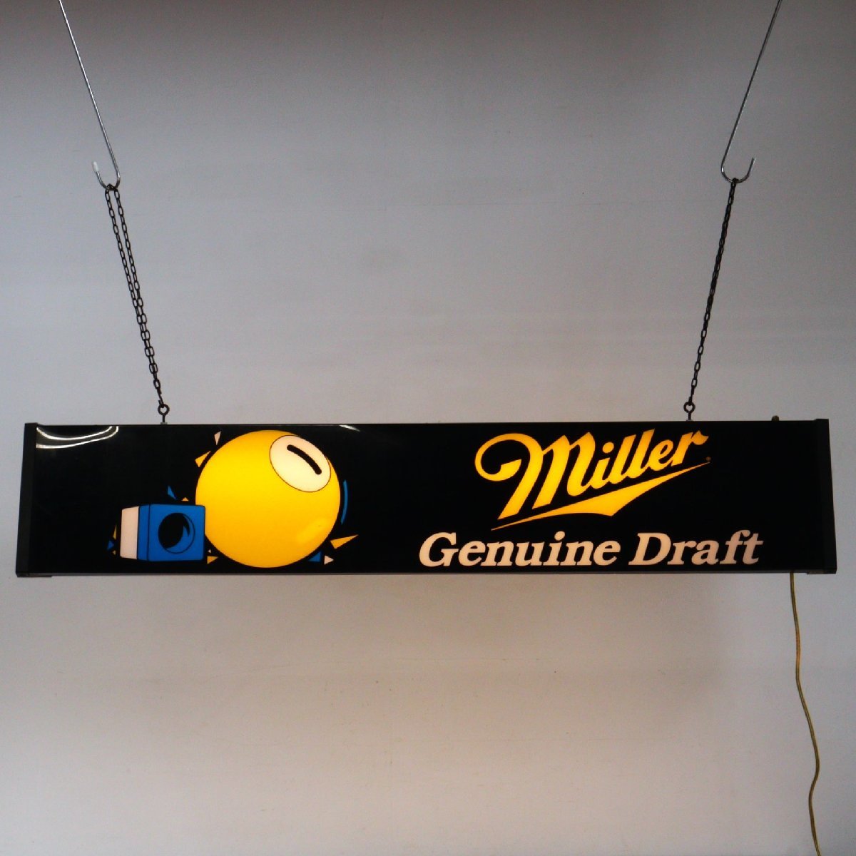 Miller Genuine Draft プールバーランプ/ヴィンテージ アメリカ 酒場 ビリヤード 照明 3灯 店舗什器 ライト 吊り下げ#506-90-508