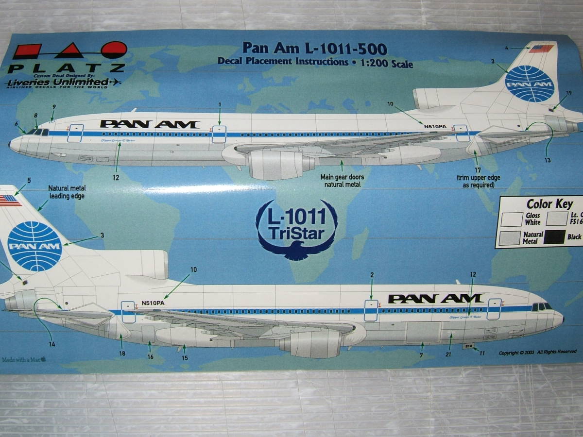 1/200　プラッツ　トランスキット　L-1011-500　Pan Am　　2F-3_画像3