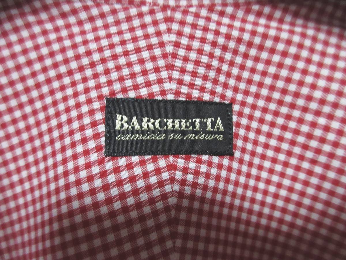 Barchetta バルケッタ シャツ 長袖 コットン ギンガムチェック メンズ 大きいサイズ 赤白　yg5011_画像7